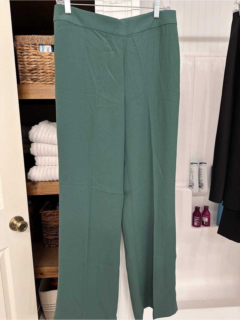Ann Taylor Dark Teal Wide-Leg Dress Pants